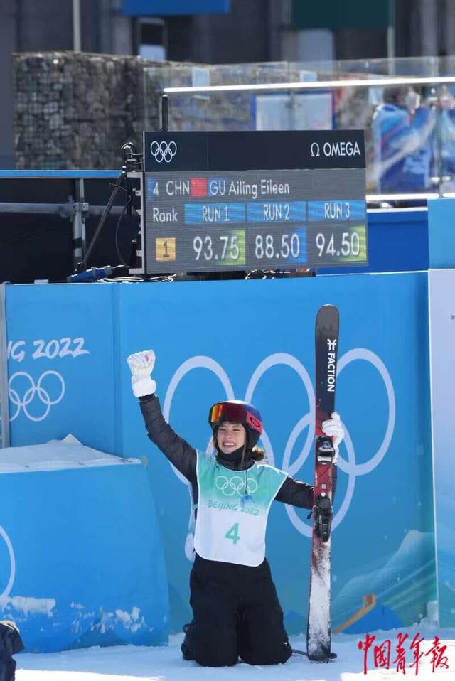 谷爱凌逆转夺金后接受采访（谷爱凌不负众望夺金）(2)