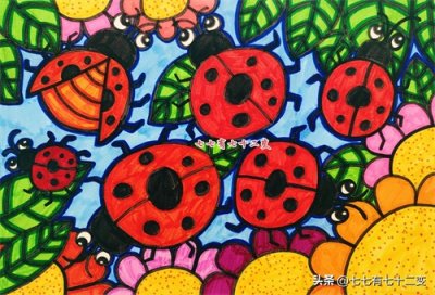 ​七星瓢虫创意美术｜七星瓢虫创意画｜一起画七星瓢虫儿童画吧