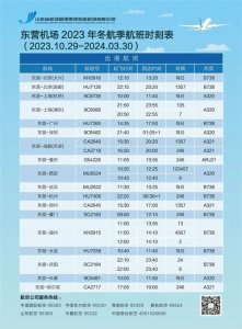 ​东营机场最新航班时刻表！