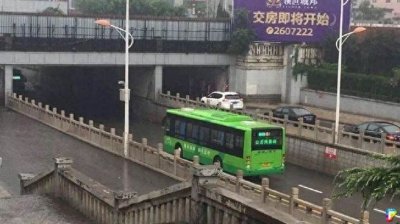 ​暴雨后隧道积水无法通行公交司机迅速反应，让网友看呆了！
