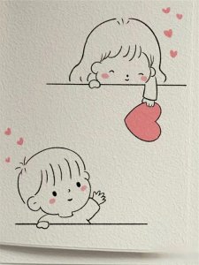 ​（156）甜蜜蜜的情侣互动简笔画，一生一世一双人