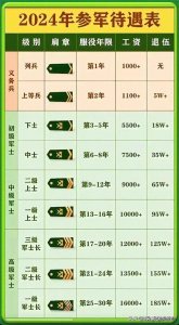 ​终于有人把“2024年参军待遇表”整理出来了，需要的收藏起来看看
