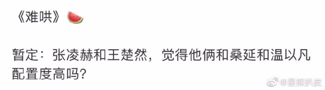 网传难哄主演张凌赫王楚然