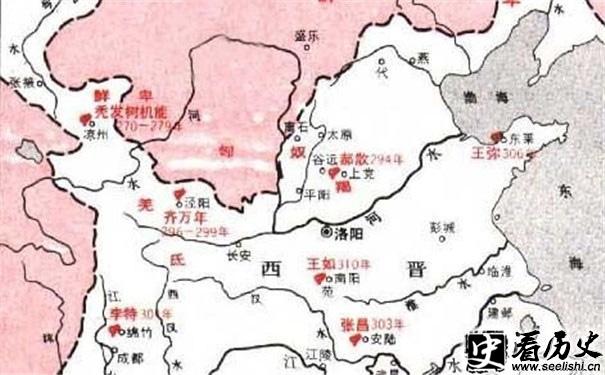 西晋末年流民起义示意图